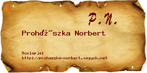 Prohászka Norbert névjegykártya